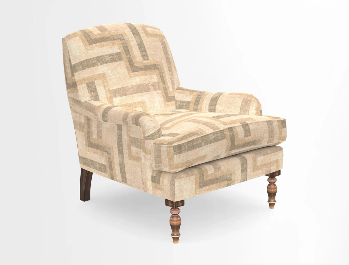 Lyndhurst Chair in V&A Threads of India Opulent-Velvets Lahore Dynasty Slate
