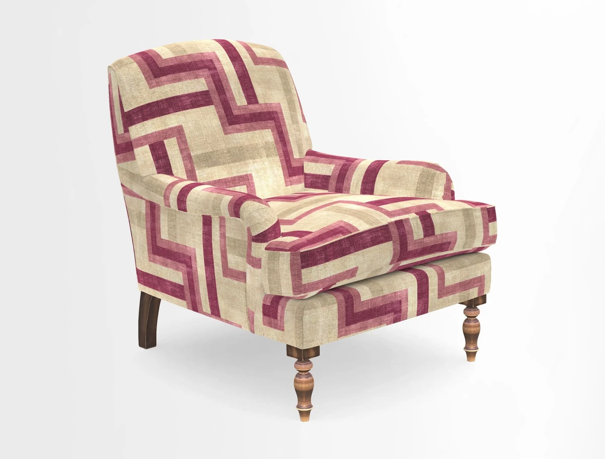 Lyndhurst Chair in V&A Threads of India Opulent-Velvets Lahore Dynasty Slate