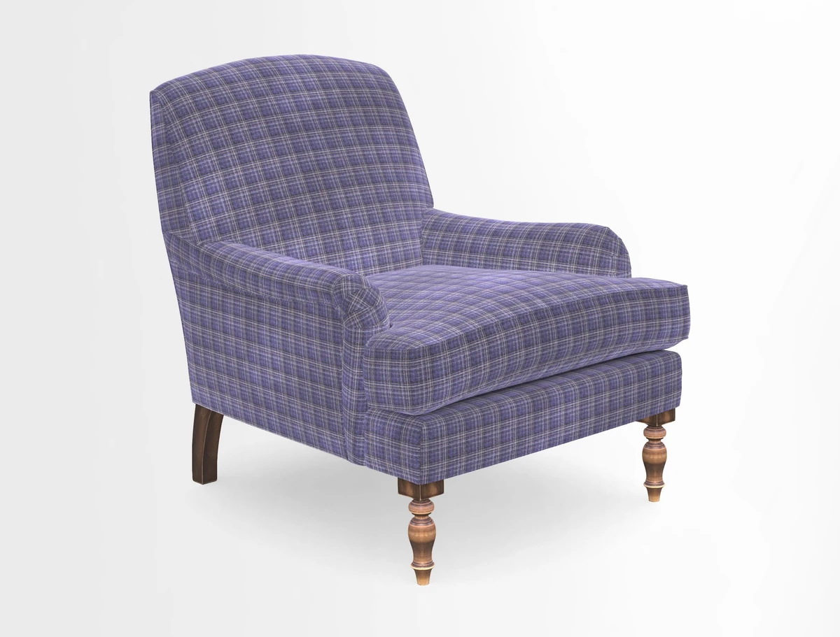 Lyndhurst Chair in V&A Threads of India Opulent-Velvets Lahore Dynasty Slate