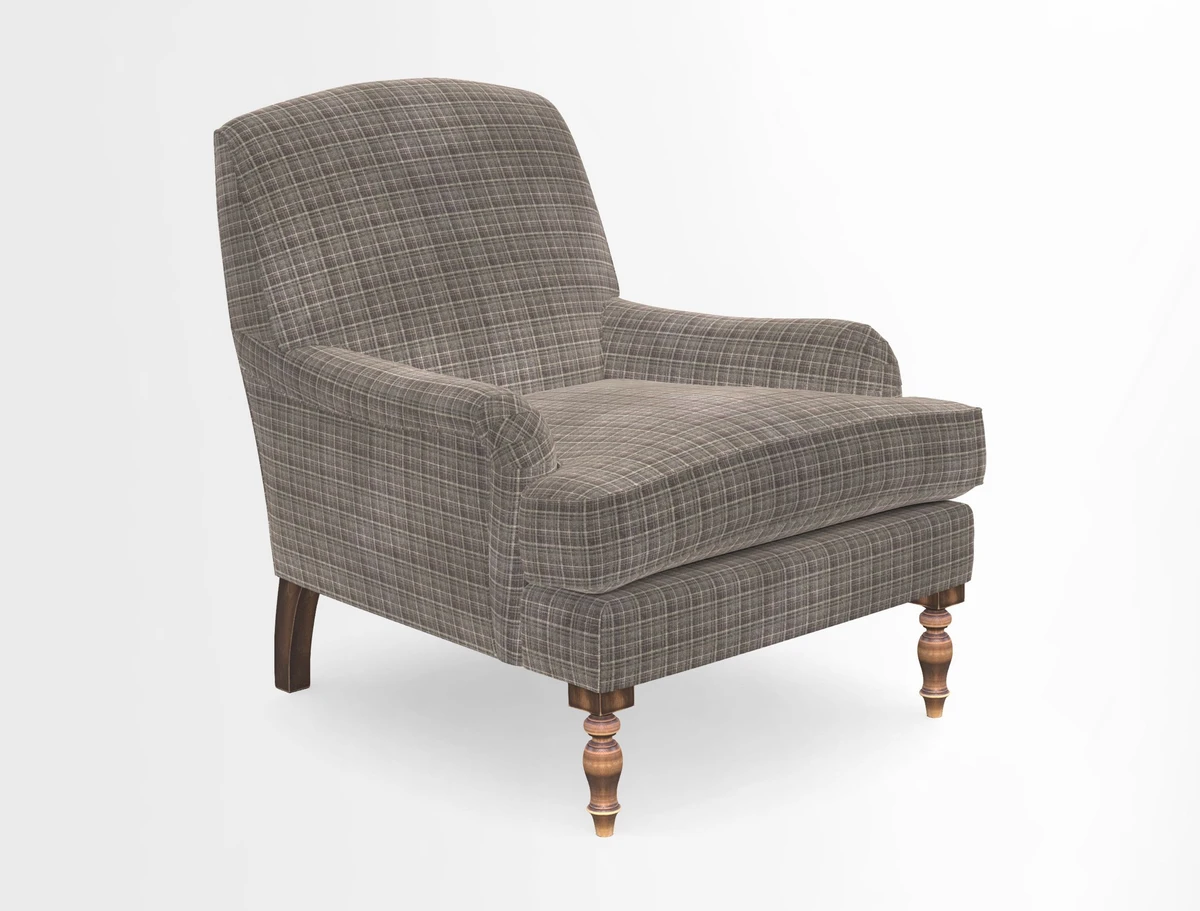 Lyndhurst Chair in V&A Threads of India Opulent-Velvets Lahore Dynasty Slate