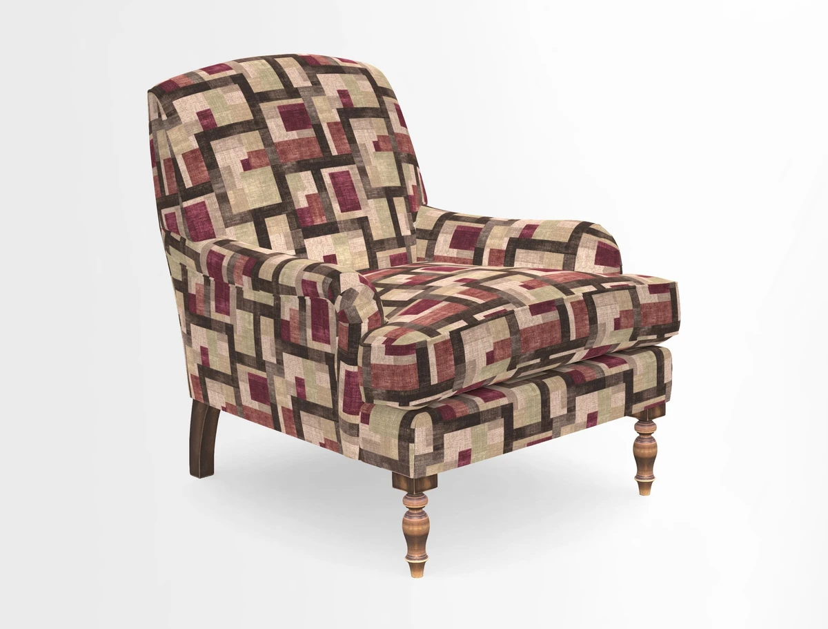 Lyndhurst Chair in V&A Threads of India Opulent-Velvets Lahore Dynasty Slate