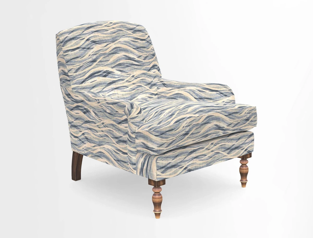 Lyndhurst Chair in V&A Threads of India Opulent-Velvets Lahore Dynasty Slate
