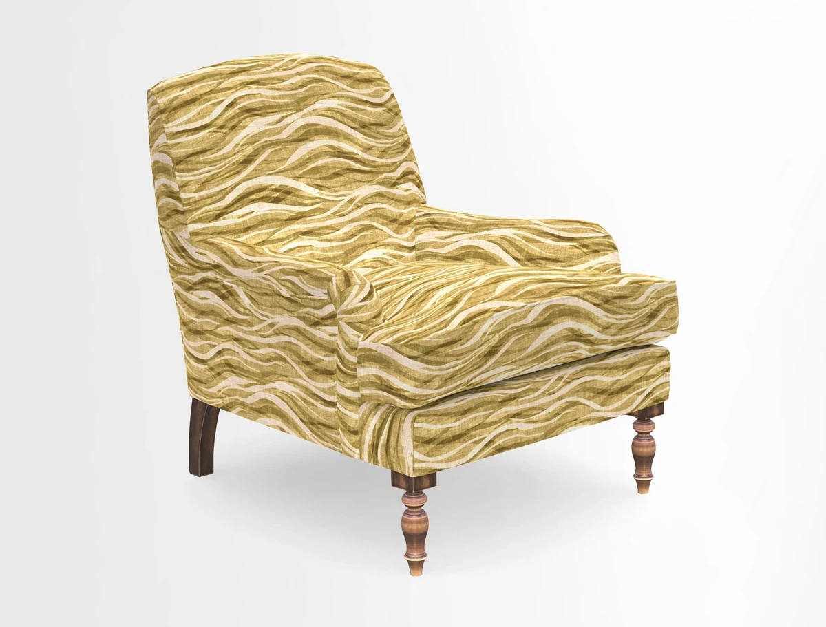 Lyndhurst Chair in V&A Threads of India Opulent-Velvets Lahore Dynasty Slate