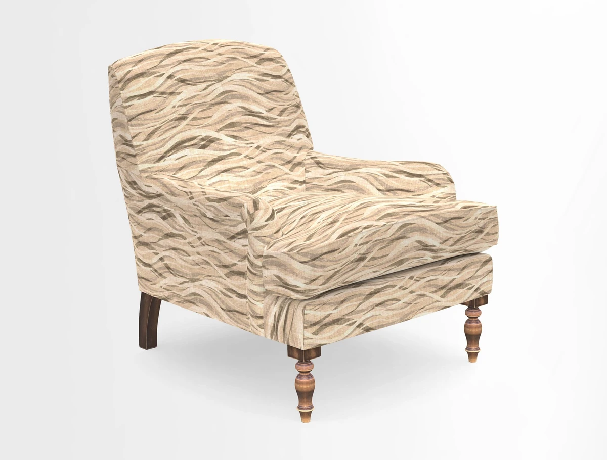 Lyndhurst Chair in V&A Threads of India Opulent-Velvets Lahore Dynasty Slate