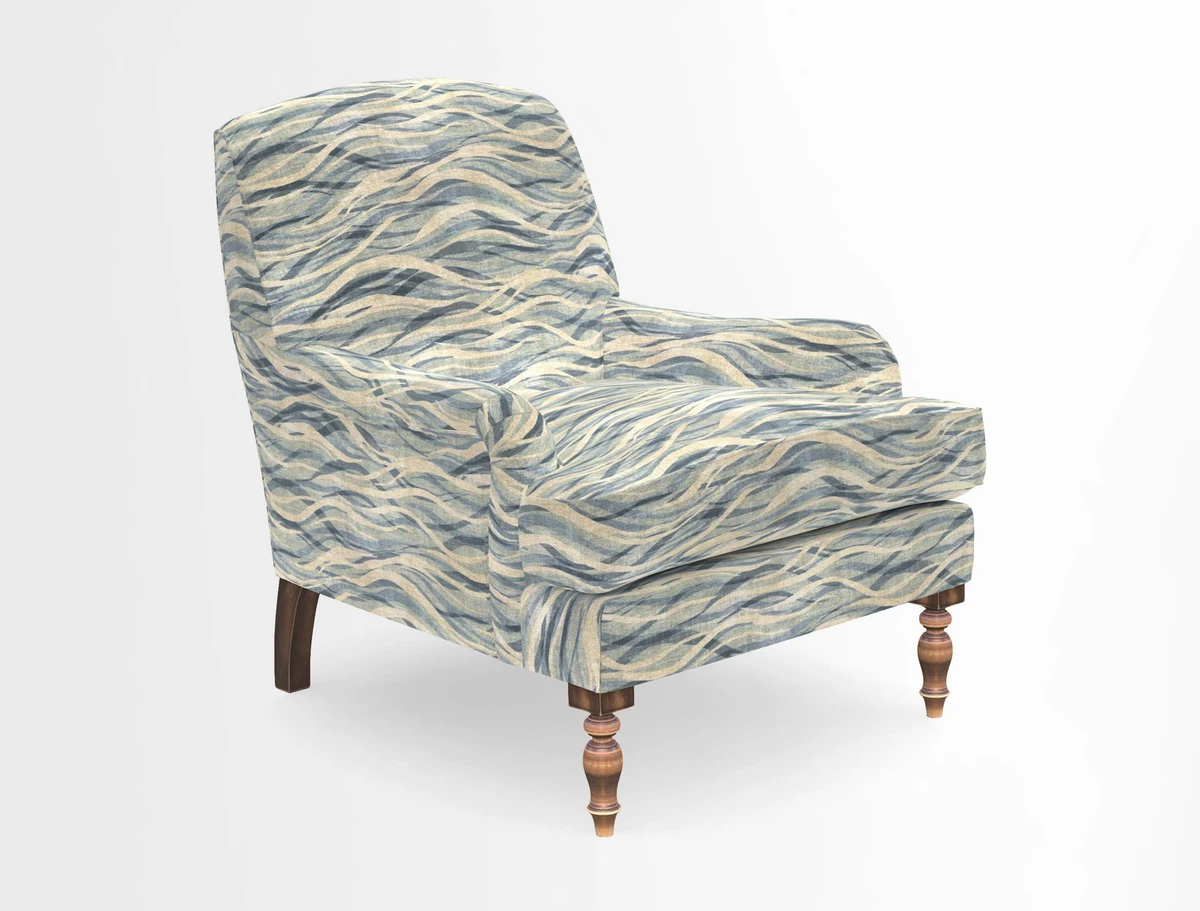 Lyndhurst Chair in V&A Threads of India Opulent-Velvets Lahore Dynasty Slate