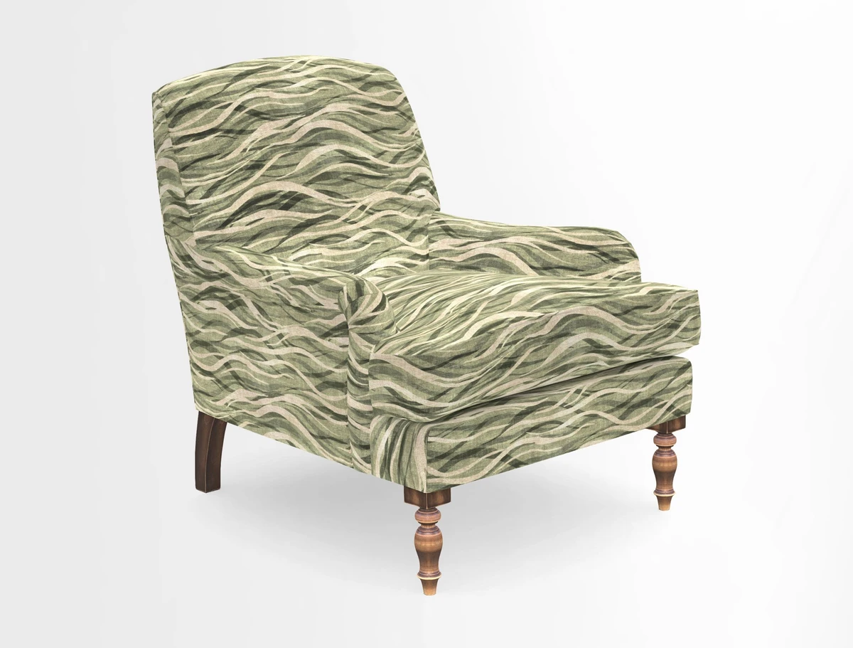 Lyndhurst Chair in V&A Threads of India Opulent-Velvets Lahore Dynasty Slate