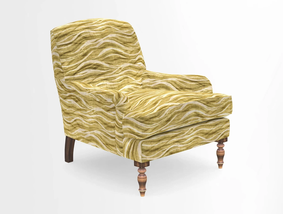Lyndhurst Chair in V&A Threads of India Opulent-Velvets Lahore Dynasty Slate