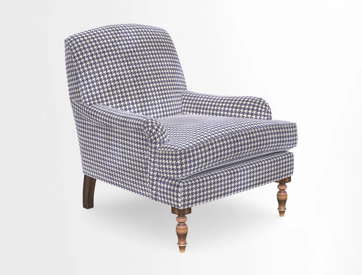 Lyndhurst Chair in V&A Threads of India Opulent-Velvets Lahore Dynasty Slate