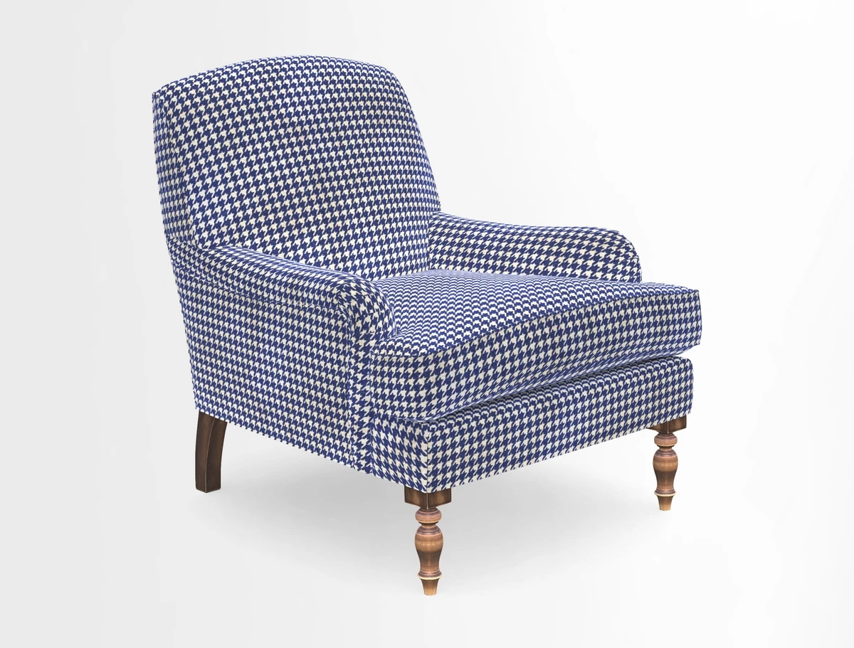 Lyndhurst Chair in V&A Threads of India Opulent-Velvets Lahore Dynasty Slate