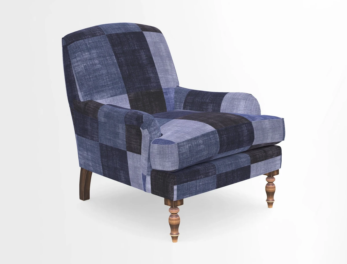 Lyndhurst Chair in V&A Threads of India Opulent-Velvets Lahore Dynasty Slate