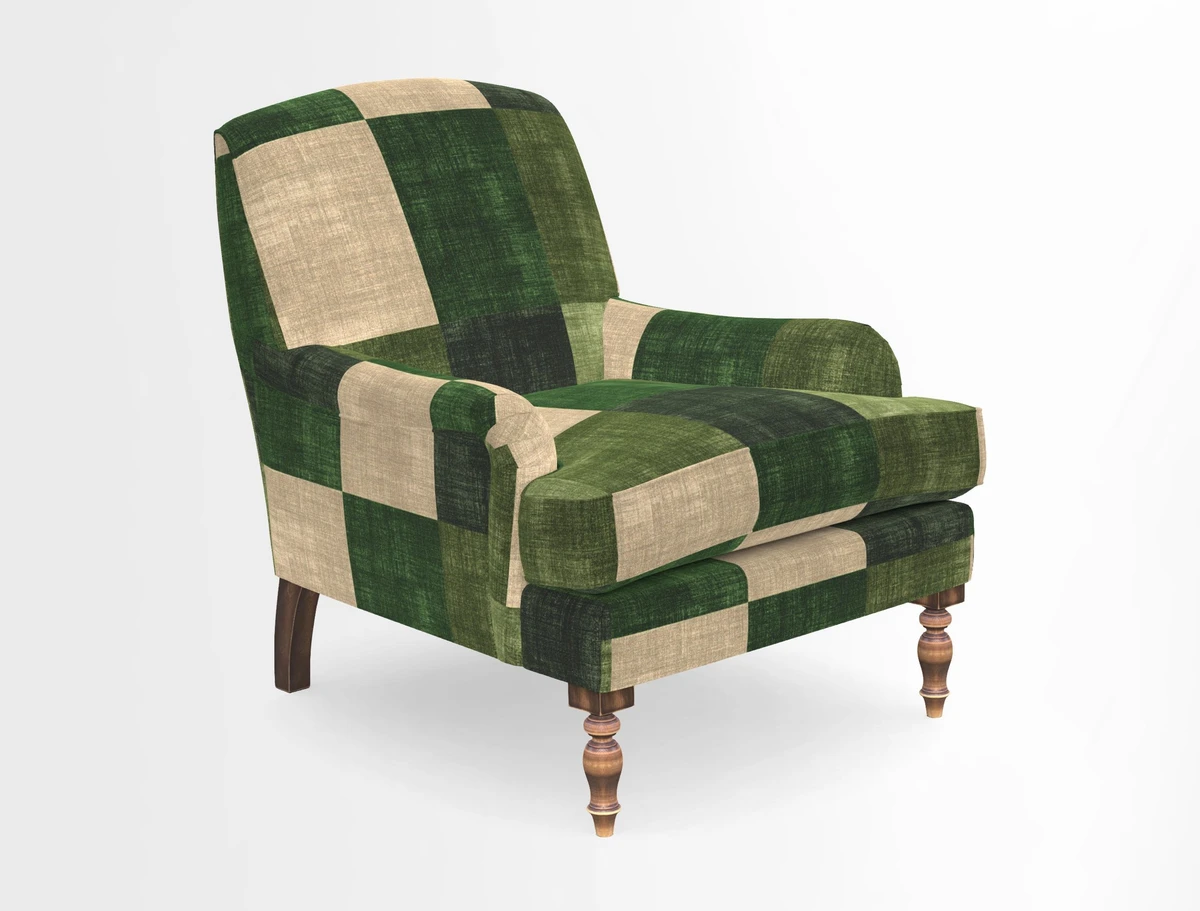 Lyndhurst Chair in V&A Threads of India Opulent-Velvets Lahore Dynasty Slate
