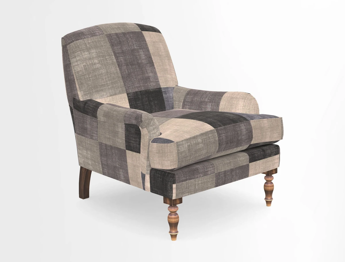 Lyndhurst Chair in V&A Threads of India Opulent-Velvets Lahore Dynasty Slate