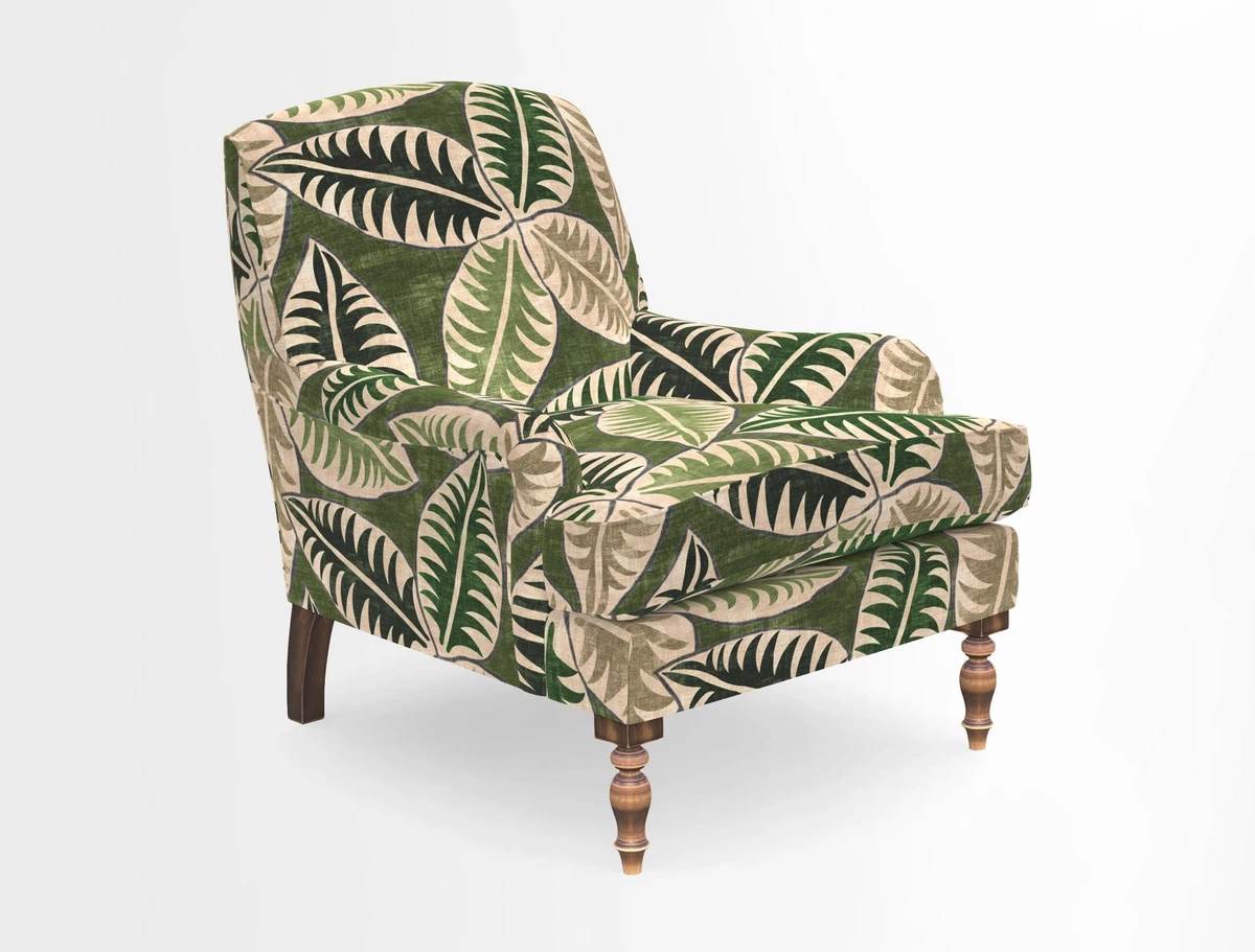 Lyndhurst Chair in V&A Threads of India Opulent-Velvets Lahore Dynasty Slate