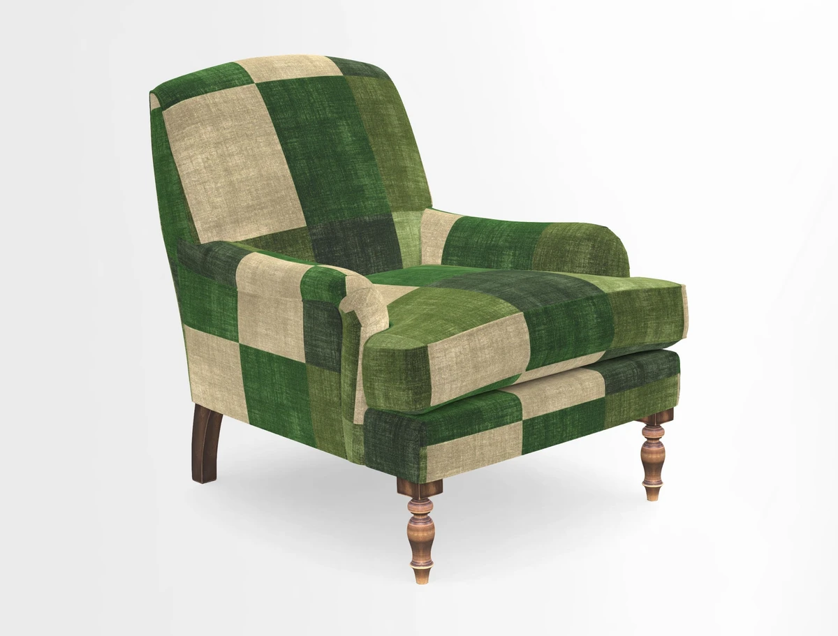 Lyndhurst Chair in V&A Threads of India Opulent-Velvets Lahore Dynasty Slate