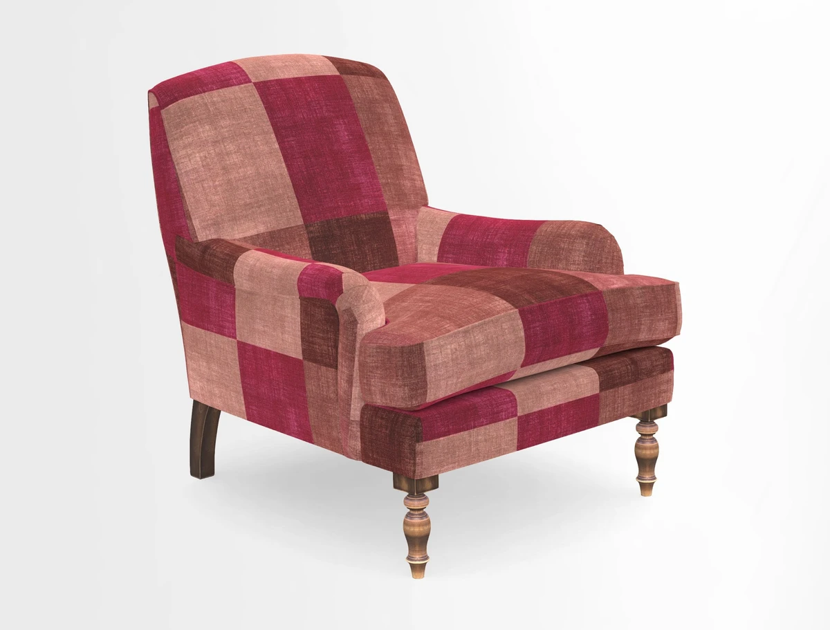 Lyndhurst Chair in V&A Threads of India Opulent-Velvets Lahore Dynasty Slate