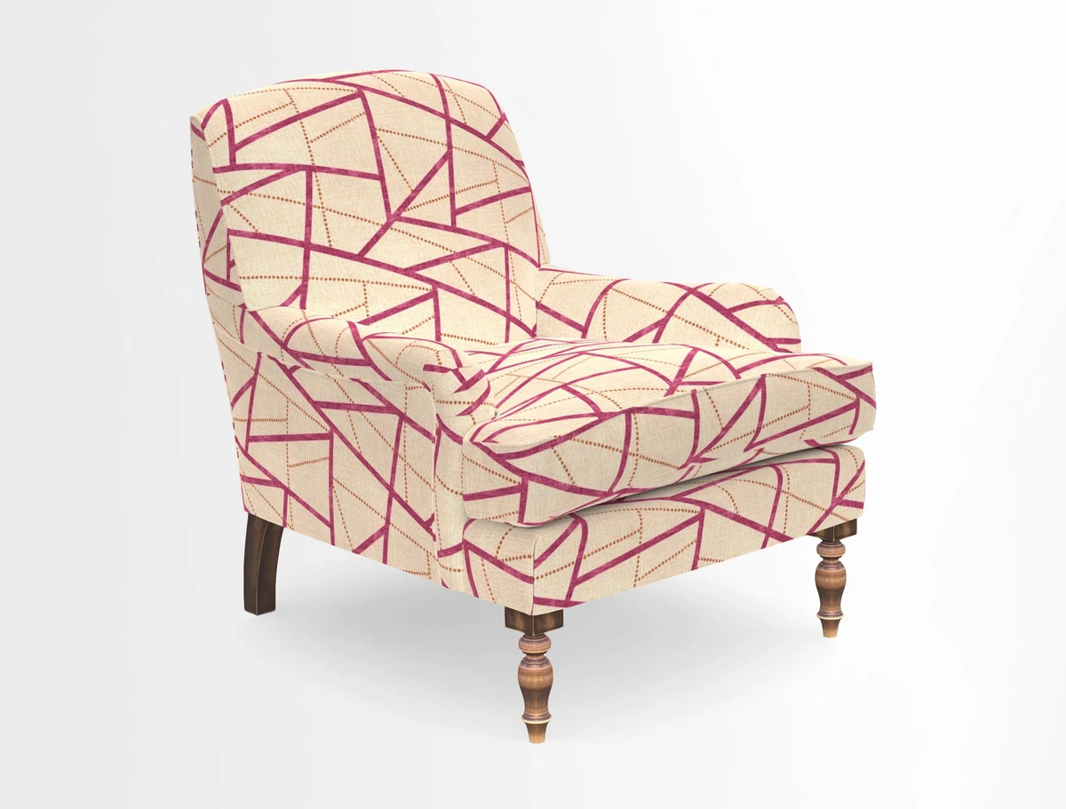 Lyndhurst Chair in V&A Threads of India Opulent-Velvets Lahore Dynasty Slate