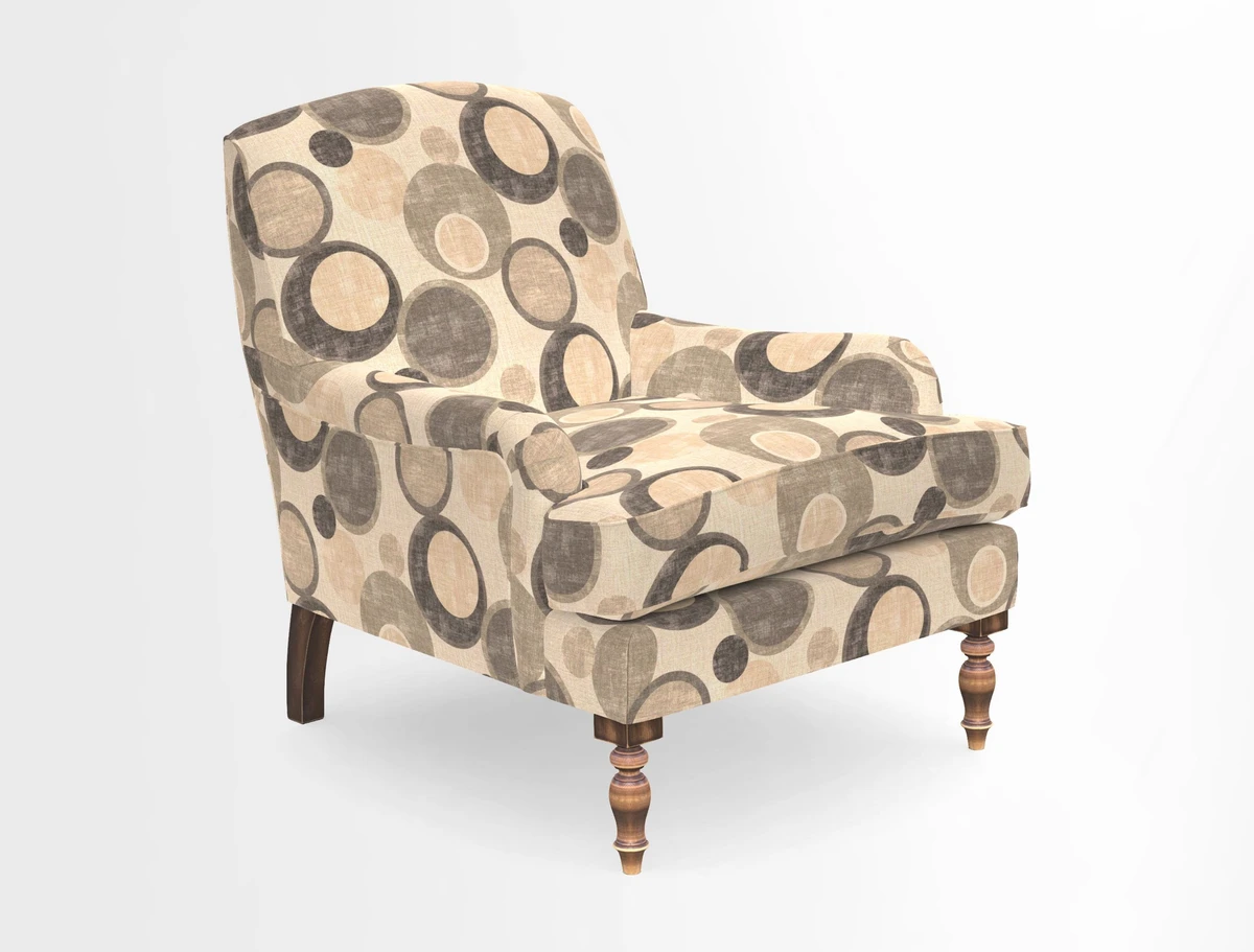 Lyndhurst Chair in V&A Threads of India Opulent-Velvets Lahore Dynasty Slate