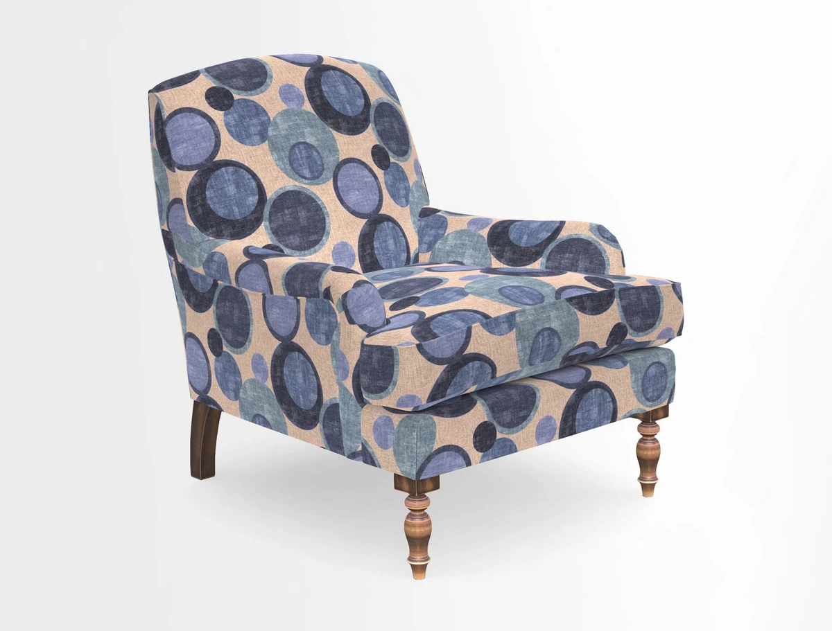 Lyndhurst Chair in V&A Threads of India Opulent-Velvets Lahore Dynasty Slate