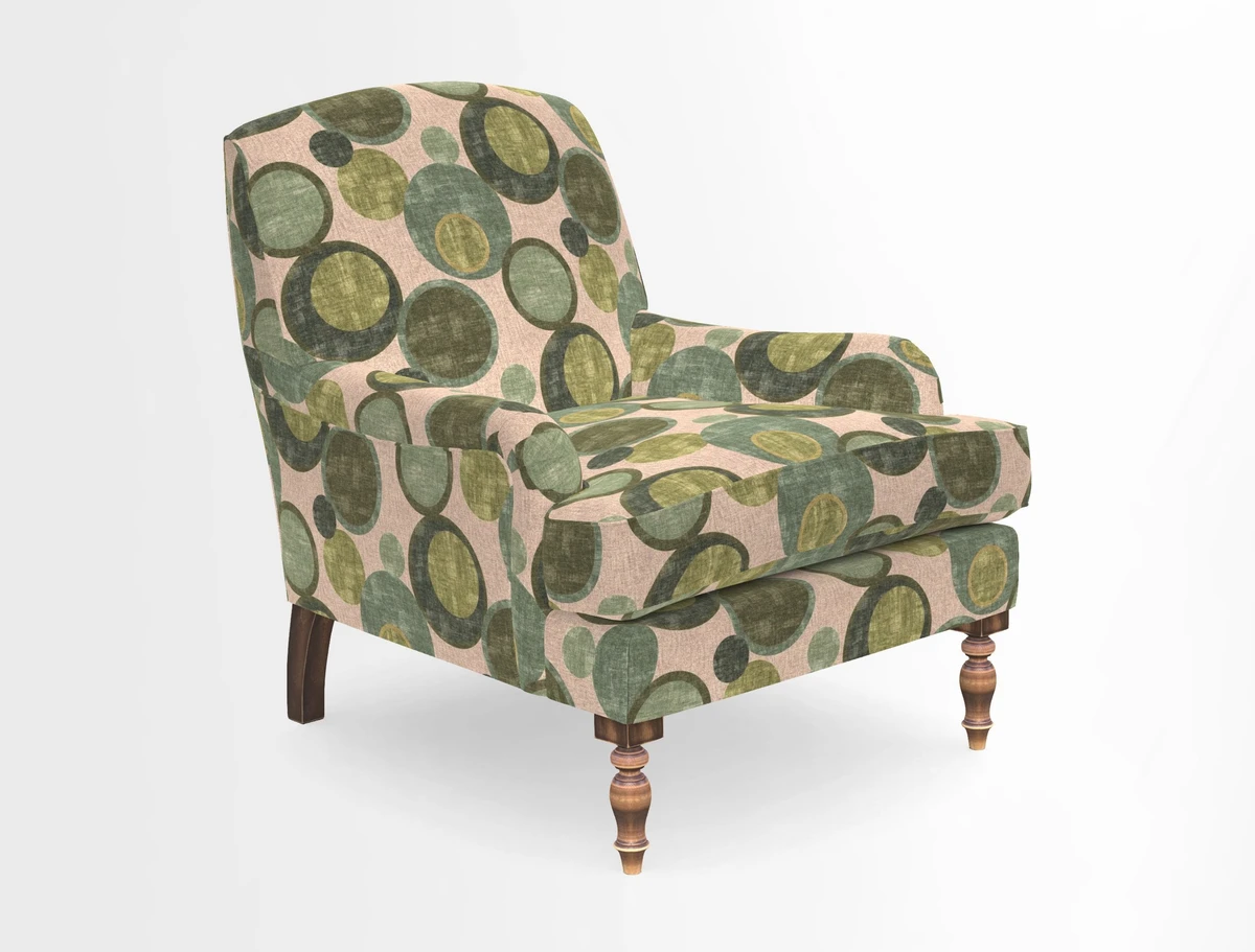 Lyndhurst Chair in V&A Threads of India Opulent-Velvets Lahore Dynasty Slate