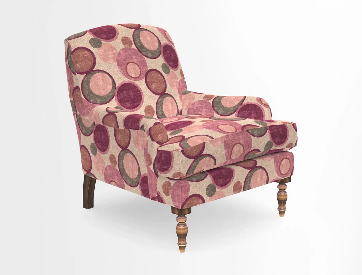 Lyndhurst Chair in V&A Threads of India Opulent-Velvets Lahore Dynasty Slate