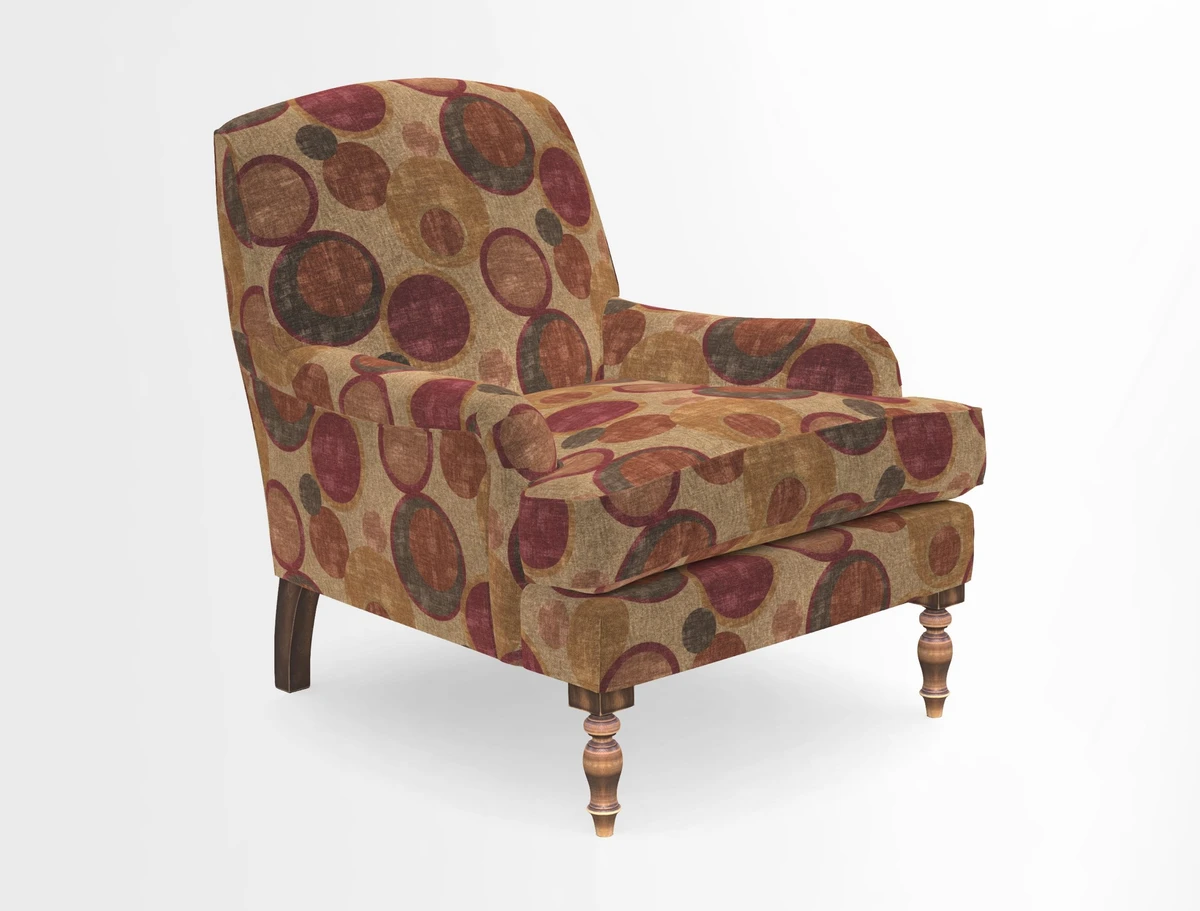 Lyndhurst Chair in V&A Threads of India Opulent-Velvets Lahore Dynasty Slate