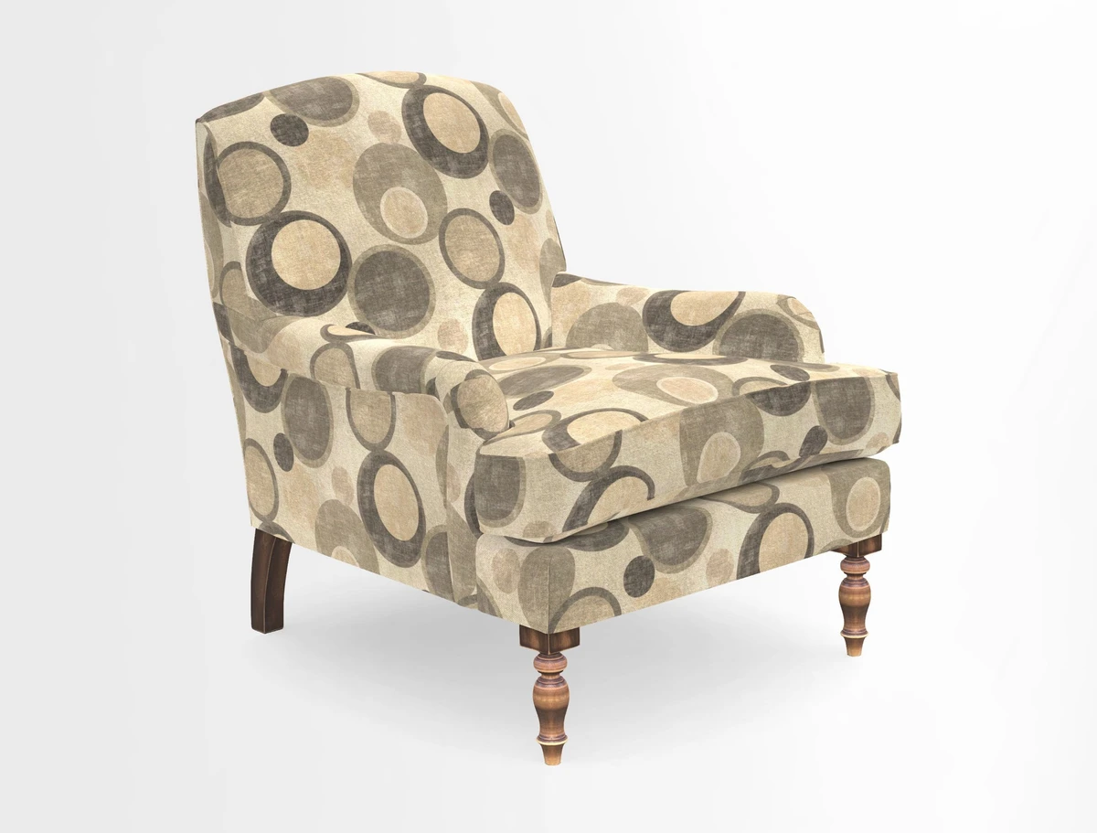 Lyndhurst Chair in V&A Threads of India Opulent-Velvets Lahore Dynasty Slate