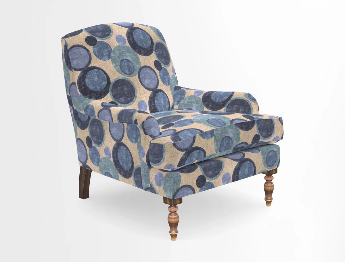 Lyndhurst Chair in V&A Threads of India Opulent-Velvets Lahore Dynasty Slate