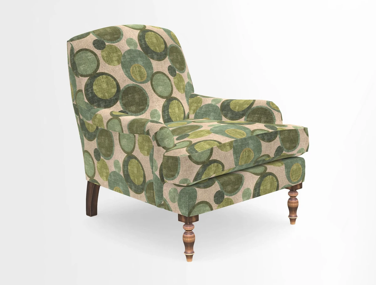 Lyndhurst Chair in V&A Threads of India Opulent-Velvets Lahore Dynasty Slate