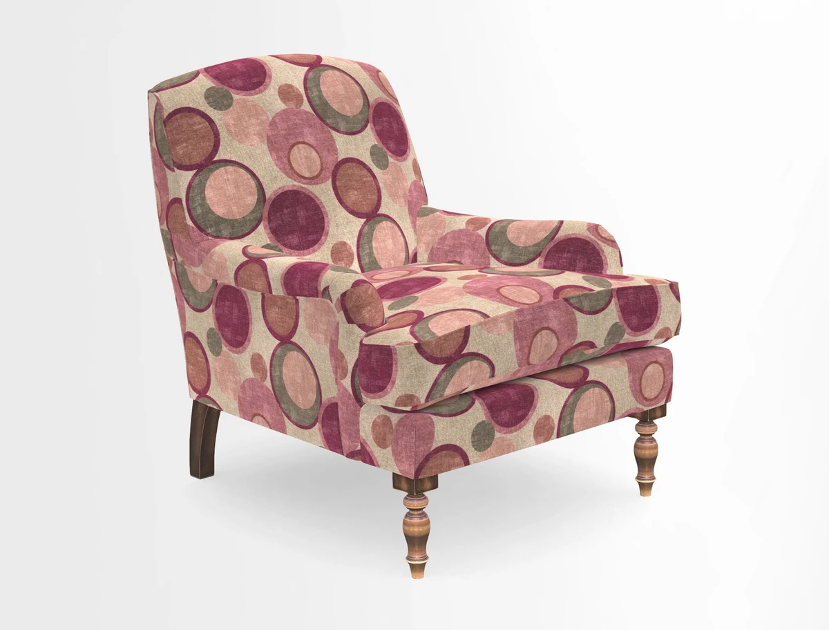 Lyndhurst Chair in V&A Threads of India Opulent-Velvets Lahore Dynasty Slate