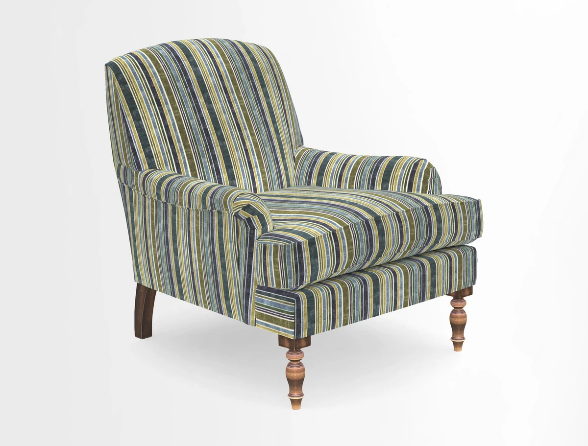 Lyndhurst Chair in V&A Threads of India Opulent-Velvets Lahore Dynasty Slate