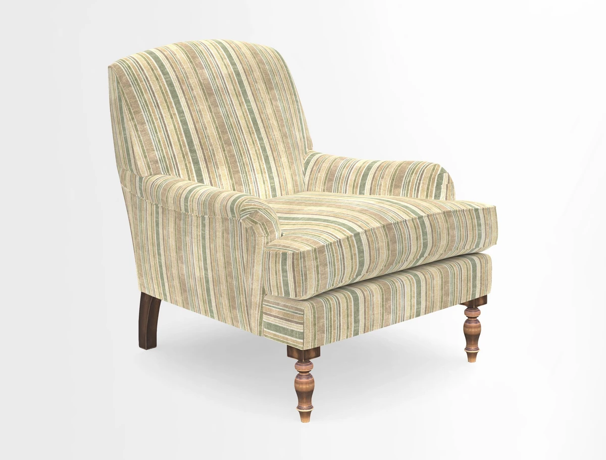 Lyndhurst Chair in V&A Threads of India Opulent-Velvets Lahore Dynasty Slate