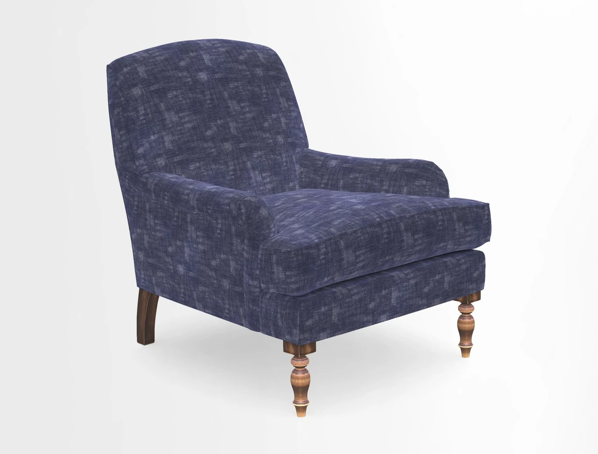 Lyndhurst Chair in V&A Threads of India Opulent-Velvets Lahore Dynasty Slate