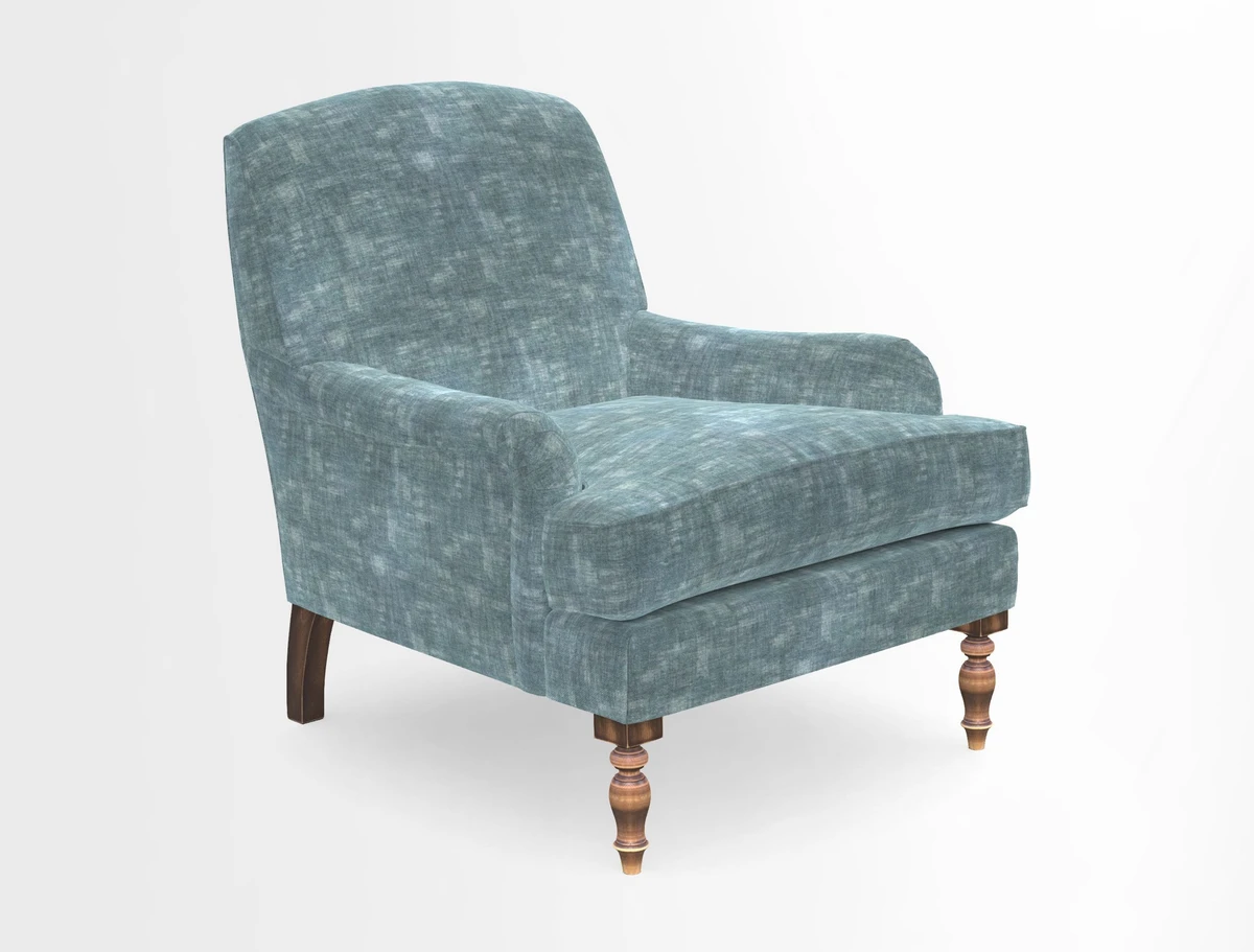 Lyndhurst Chair in V&A Threads of India Opulent-Velvets Lahore Dynasty Slate