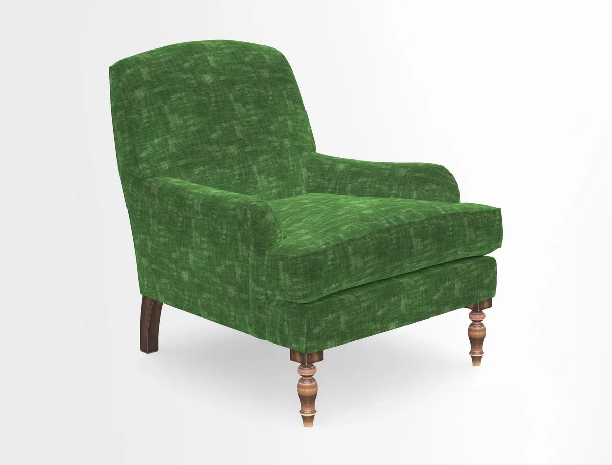 Lyndhurst Chair in V&A Threads of India Opulent-Velvets Lahore Dynasty Slate
