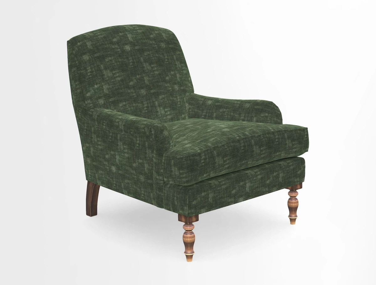 Lyndhurst Chair in V&A Threads of India Opulent-Velvets Lahore Dynasty Slate