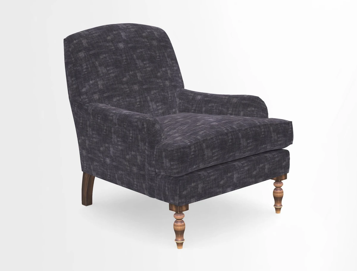 Lyndhurst Chair in V&A Threads of India Opulent-Velvets Lahore Dynasty Slate