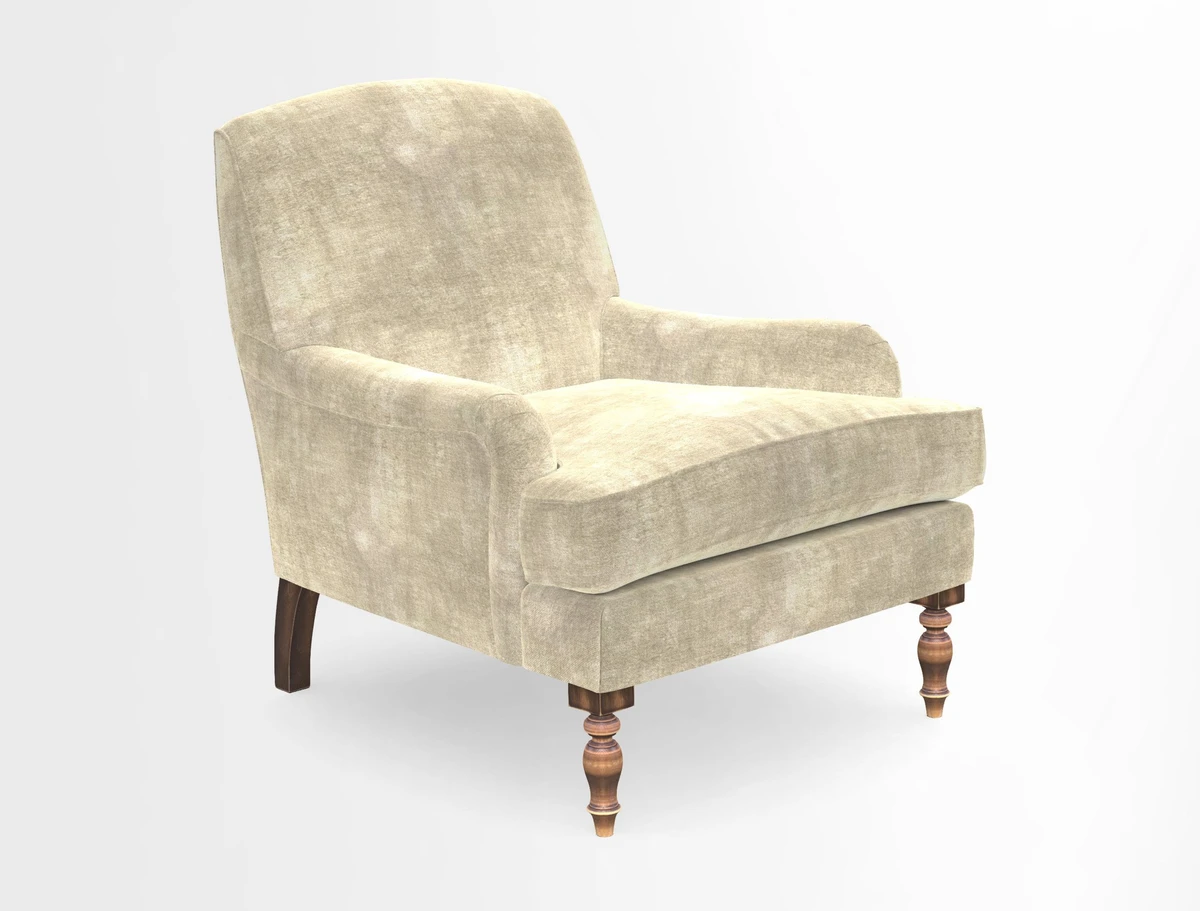 Lyndhurst Chair in V&A Threads of India Opulent-Velvets Lahore Dynasty Slate