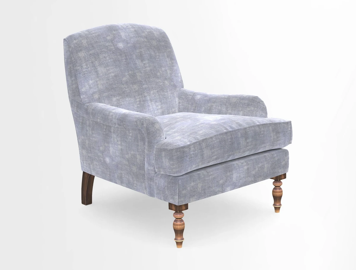 Lyndhurst Chair in V&A Threads of India Opulent-Velvets Lahore Dynasty Slate