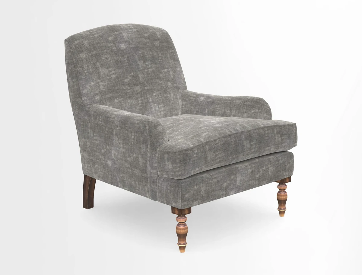 Lyndhurst Chair in V&A Threads of India Opulent-Velvets Lahore Dynasty Slate