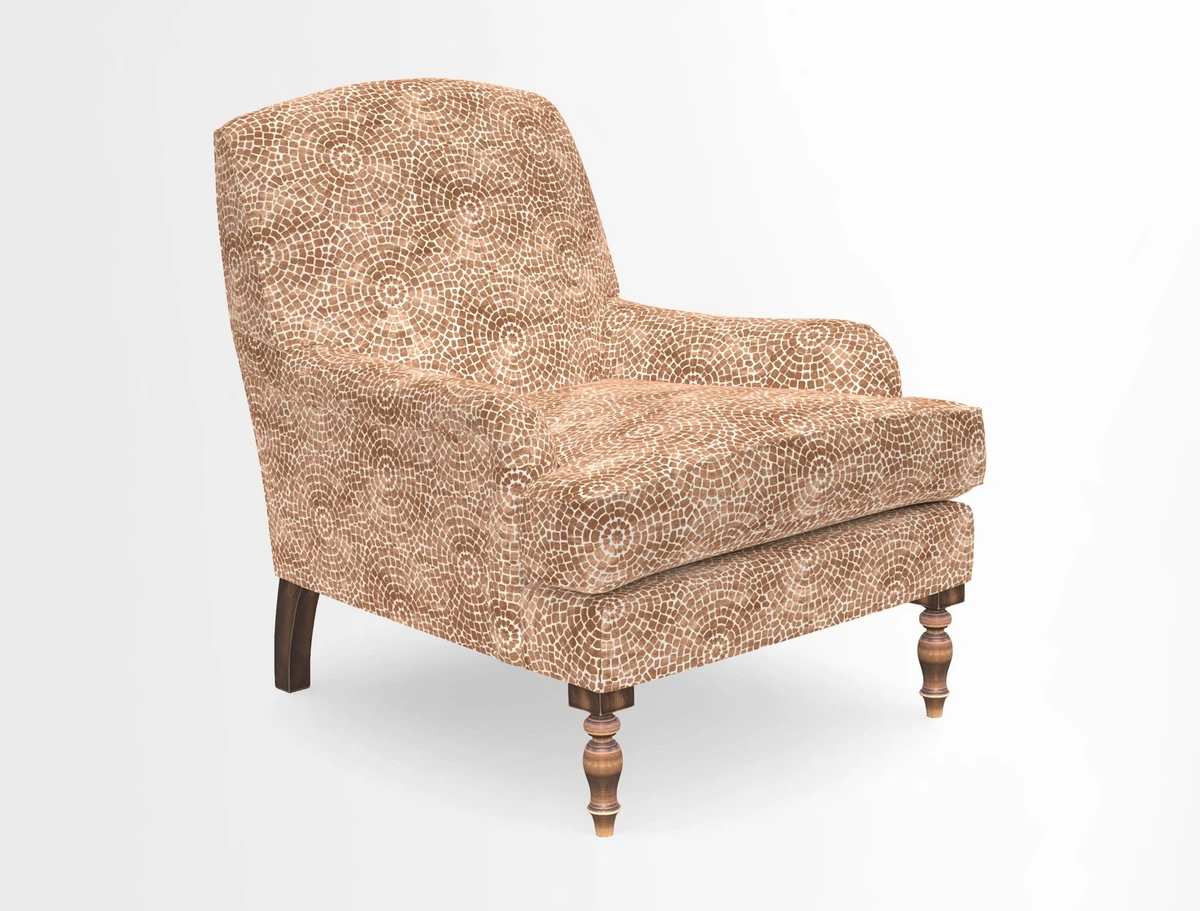 Lyndhurst Chair in V&A Threads of India Opulent-Velvets Lahore Dynasty Slate