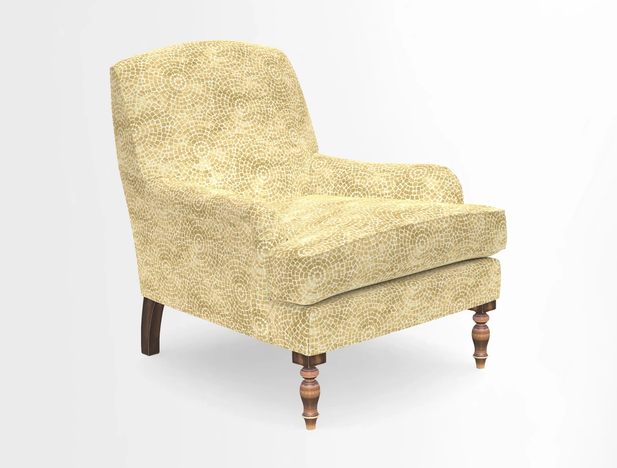 Lyndhurst Chair in V&A Threads of India Opulent-Velvets Lahore Dynasty Slate