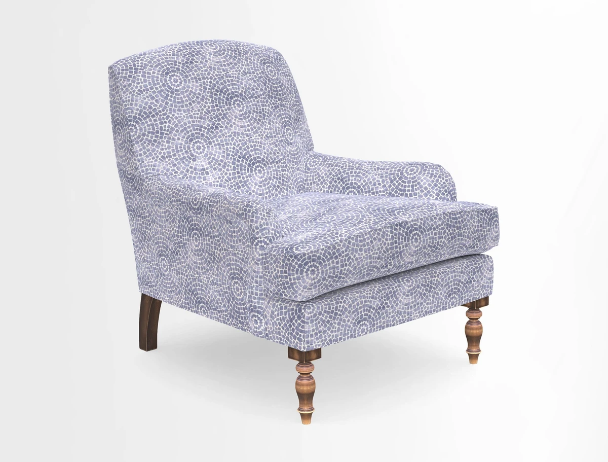Lyndhurst Chair in V&A Threads of India Opulent-Velvets Lahore Dynasty Slate