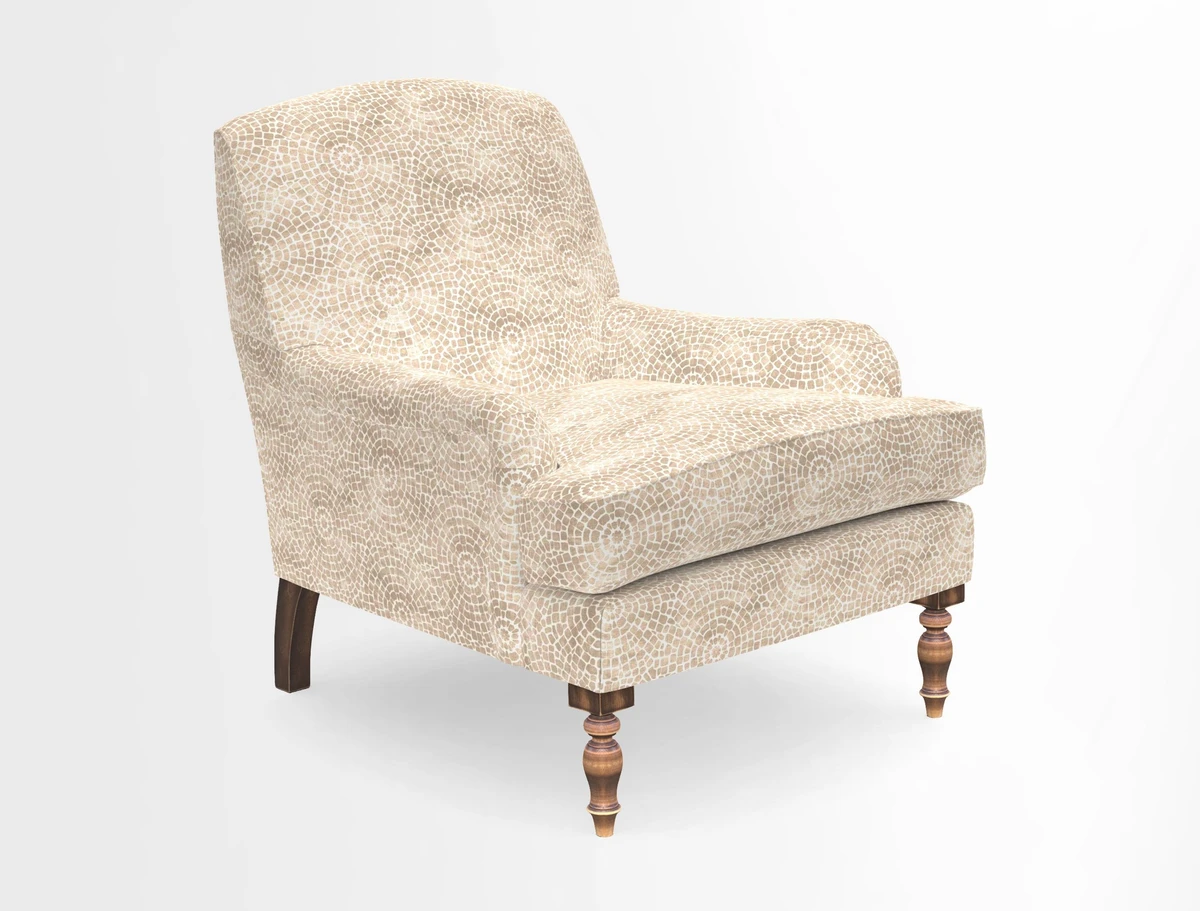 Lyndhurst Chair in V&A Threads of India Opulent-Velvets Lahore Dynasty Slate