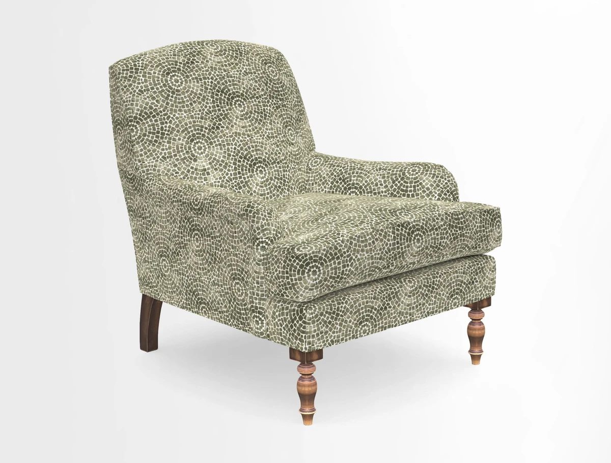 Lyndhurst Chair in V&A Threads of India Opulent-Velvets Lahore Dynasty Slate