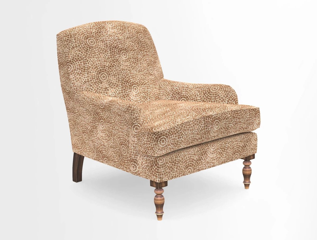Lyndhurst Chair in V&A Threads of India Opulent-Velvets Lahore Dynasty Slate