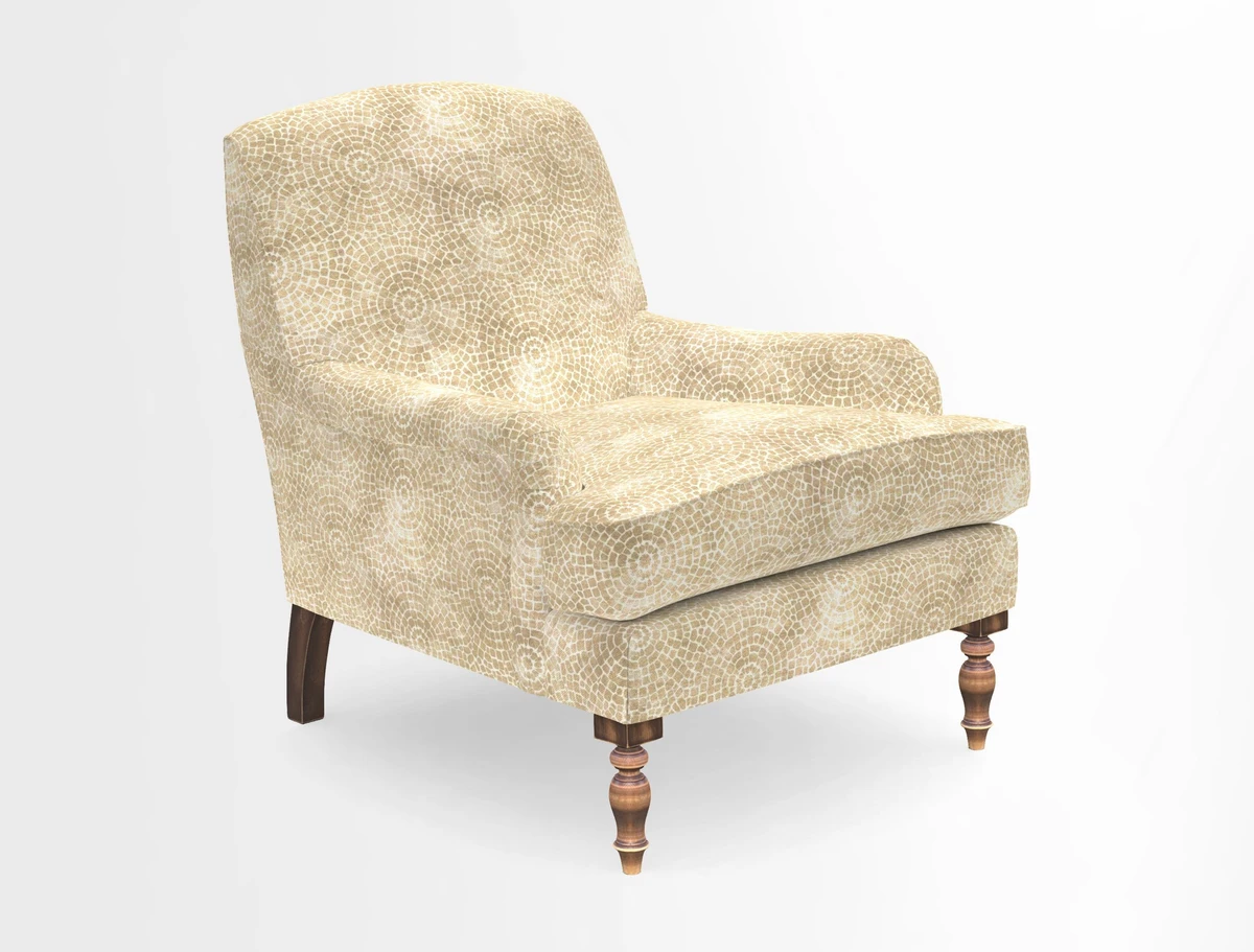 Lyndhurst Chair in V&A Threads of India Opulent-Velvets Lahore Dynasty Slate
