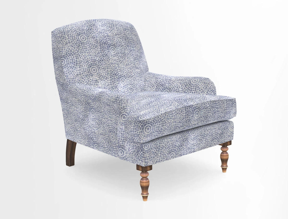 Lyndhurst Chair in V&A Threads of India Opulent-Velvets Lahore Dynasty Slate