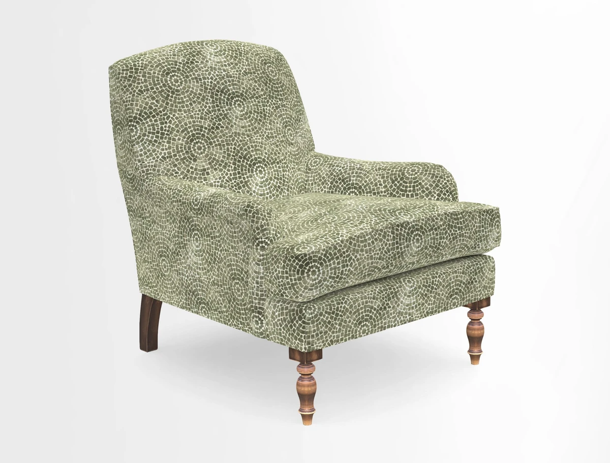 Lyndhurst Chair in V&A Threads of India Opulent-Velvets Lahore Dynasty Slate