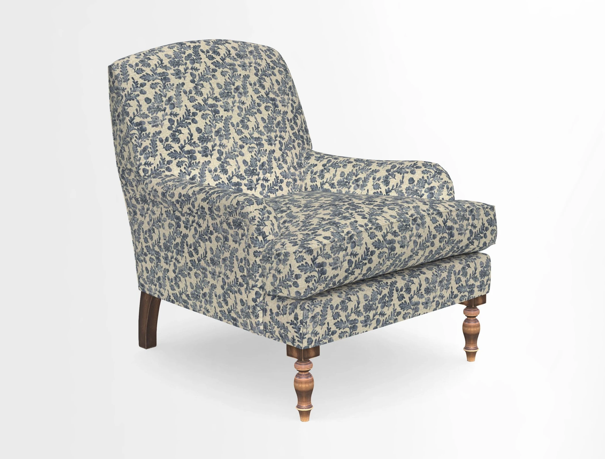 Lyndhurst Chair in V&A Threads of India Opulent-Velvets Lahore Dynasty Slate