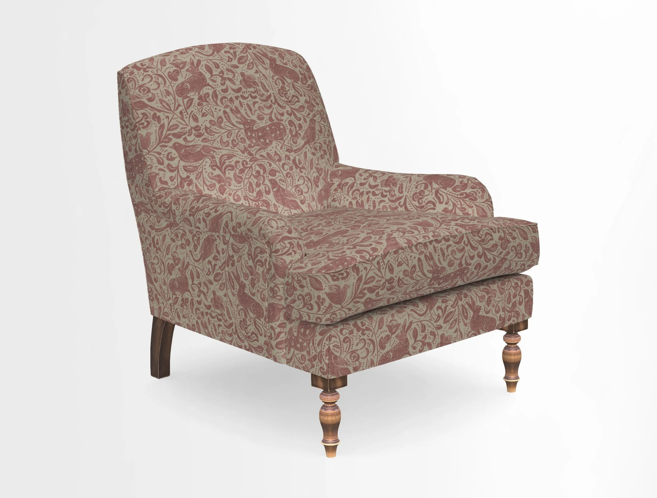 Lyndhurst Chair in V&A Threads of India Opulent-Velvets Lahore Dynasty Slate